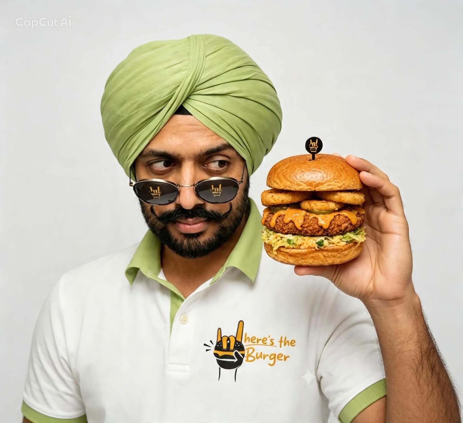 Owner of Where's the Burger holding one of the signature burgers